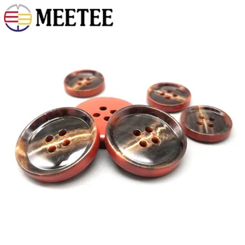 

Meetee 4-Holes Resin Buttons Clothing Decorative Buckles Women Men Suit Coat Button DIY Sewing Accessories