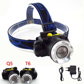 

LED Headlight High Power XPE Q5 T6 Headlamp Built-in Rechargeable Battery Camping Fishing Frontal Head Flashlight Torch Light