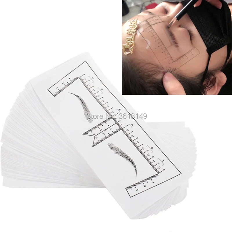 

Disposable Eyebrow Rulers Tool Measures Microblading Permanent Makeup Eyebrow PBS Tattoo Position Ruler Standard Scale Ruler