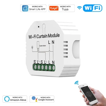 

WiFi Smart Curtain Switch Module Roller Blinds Shutter Motor Smart Life Tuya APP Remote Control with Alexa Google Home