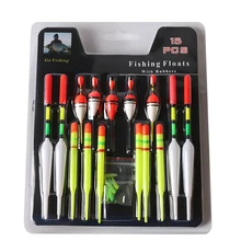 15Pcs/set Fishing Lure Vertical Buoy Sea Fishing Float Assorted Size with Attachment Fishing Lure Practical Fishing Tools Set