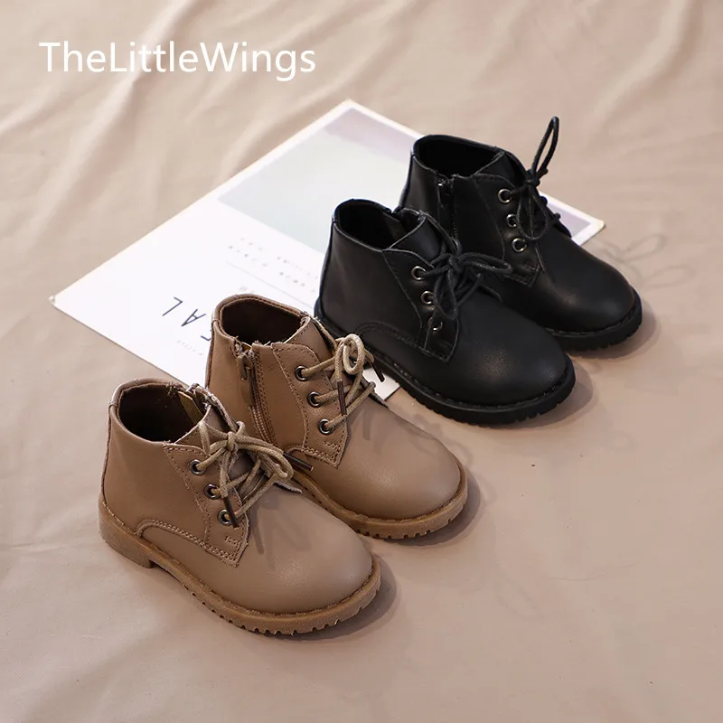 

2019 Children Martin Boots genuine leather Girls Leisure Soft Boy Boots 1-3-15 Years Old Korean version of the British style