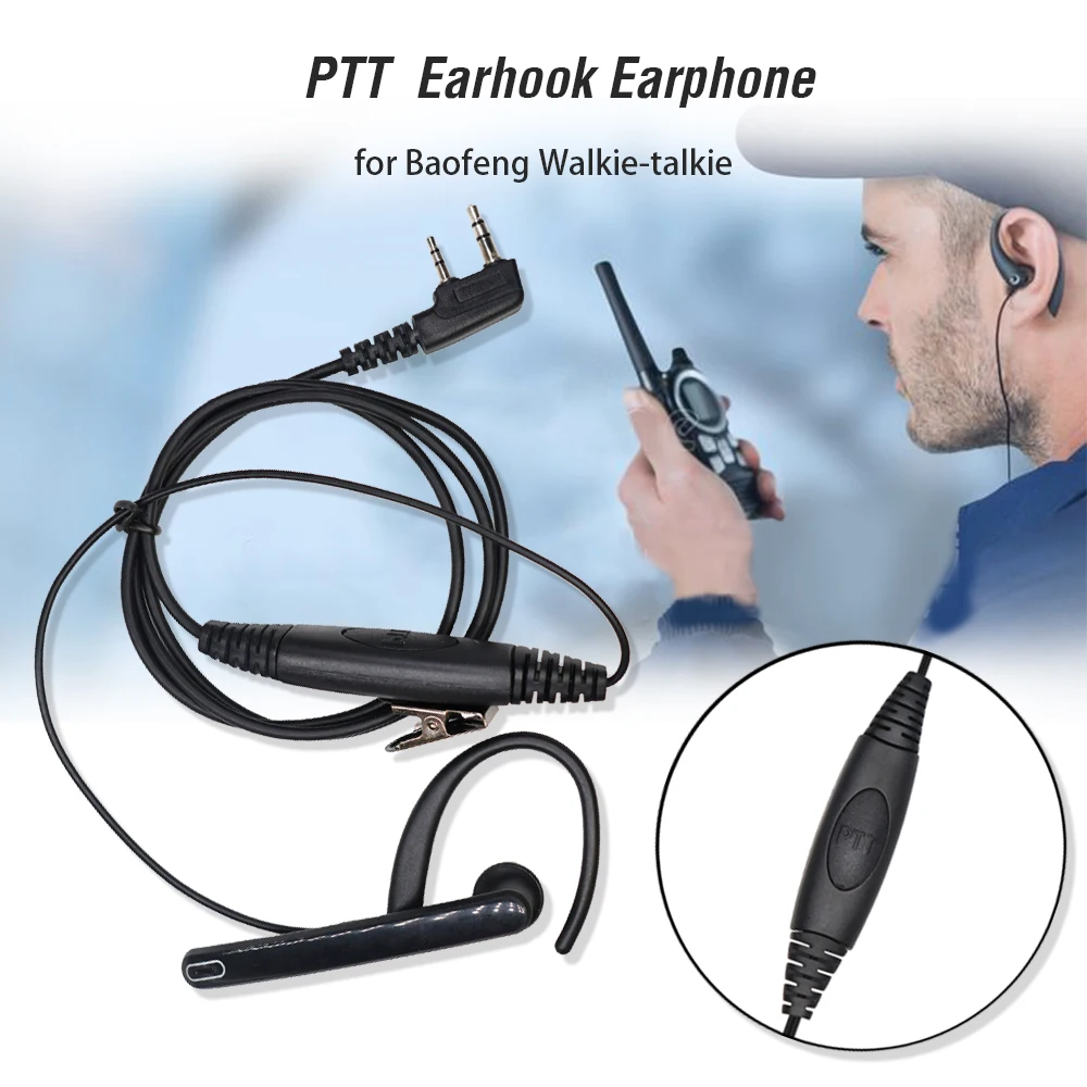 Новый иди и болтай Walkie Talkie “иди ухо стержень наушники 2 Pin PTT уха Бар динамик