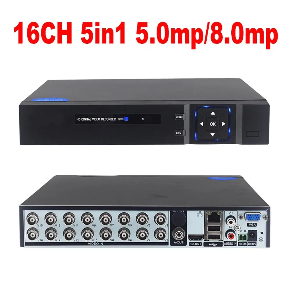 

DVR 16CH 8CH 4CH CCTV Video Recorder For CVBS AHD Camera Analog Camera IP Camera Onvif P2P 5.0MP 8.0MP Video Surveillance DVR Re