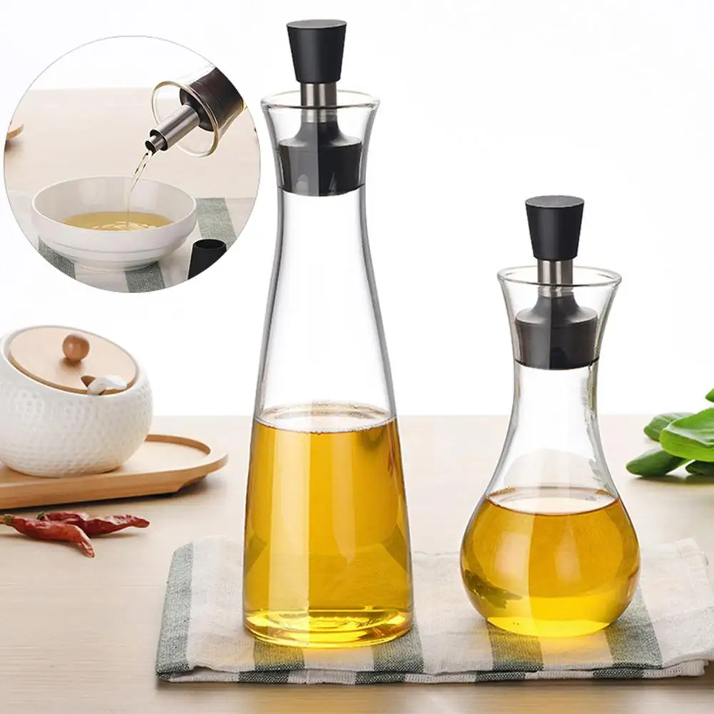 embudo y etiquetas ideal para aceite o vinagre 500 ml Brand – Umi Aceitera de cristal transparente con dispensador 