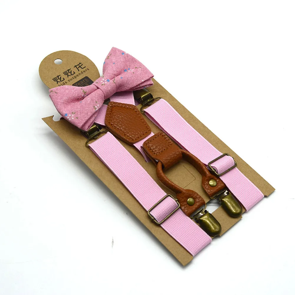 Эластичный комплект с бантиком-бабочкой для маленьких мальчиков на свадьбу, подтяжки и роскошный комплект с галстуком-бабочкой