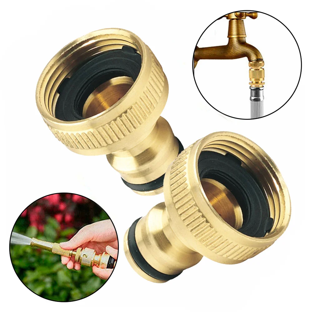 2pcs Fitting 3/4" To 1/2" INCH Thread Quick Connector Brass Garden Irrigation Faucet Hose Tap Nozzle Adapter Water Gun Joints