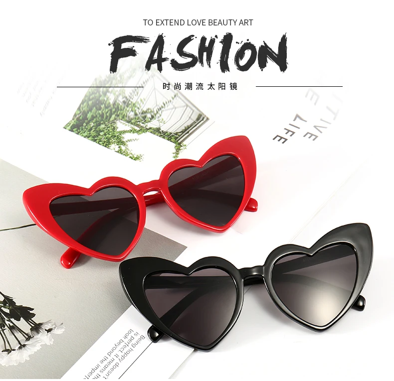 Round Sunglasses Heart Sunglasses Women brand designer Sun Glasses