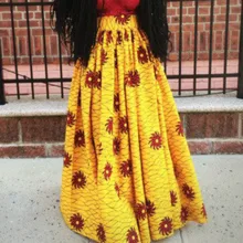 Зимняя женская юбка макси с высокой талией, с принтом, свободная Плиссированная, в пол, для вечеринки, ночного клуба, в богемном стиле, уличная одежда, повседневная