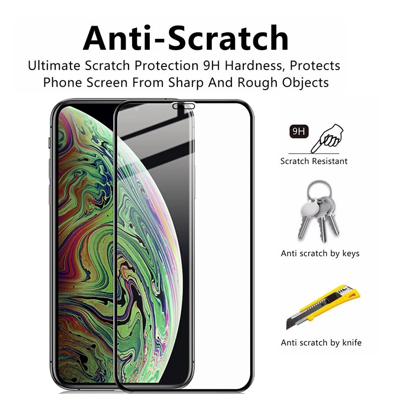 Защитное стекло закаленное для iPhone 11 Pro Max 7 8 6 6s Plus X XS XR|Защитные стёкла и плёнки| |