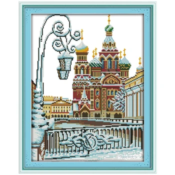 

Fountain scenery painting counted 11CT 14CT DIY kit Chinese wholesale Cross Stitch embroidery needlework Sets home decor
