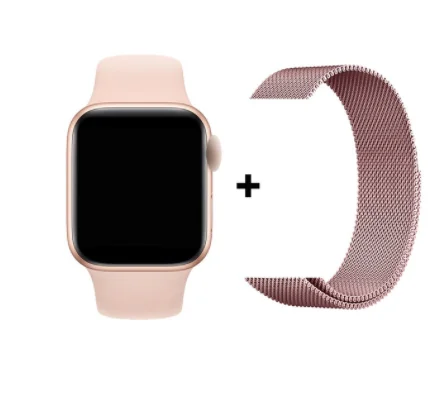 and steel pink IWO 12 Смарт-часы Bluetooth 1:1 Series 5 gps Inteligente Pulseira для мужчин и женщин iwo11 умные часы для IOS Apple VS IWO 10 9 8 7 6 - Цвет: and steel pink