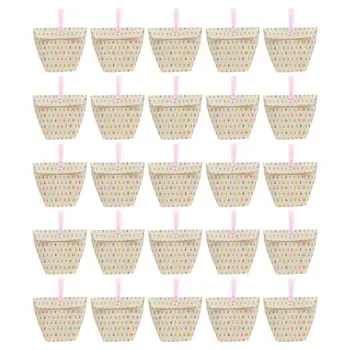 

25pcs Delicate Candy Box Gift Wrapping Case Fashion Presents Box Ribbon Candy Case For Party Festival Without Tag