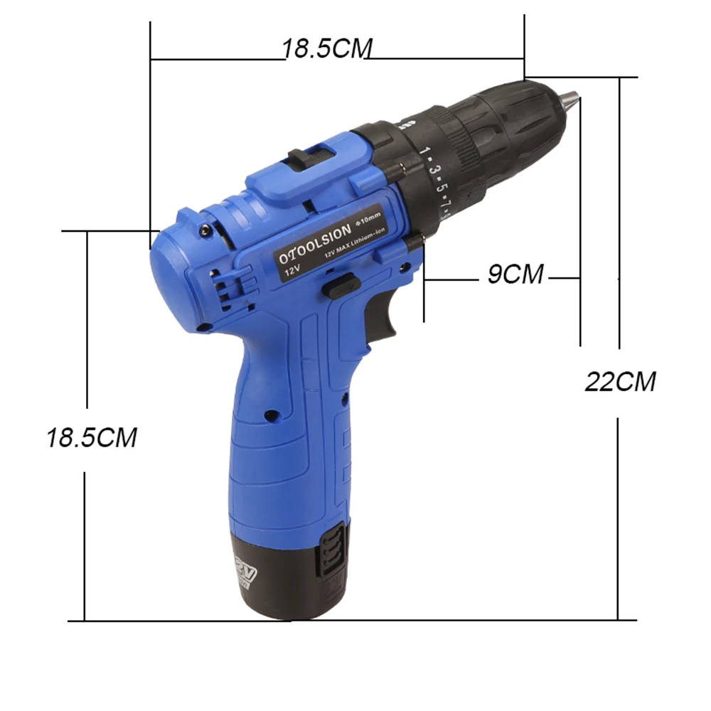 New 25+1 Torque 12V 2 Speed Electric Drill Cordless Drill Rechargeable Battery Screwdriver Drill Screwdriver Power Tool (5)