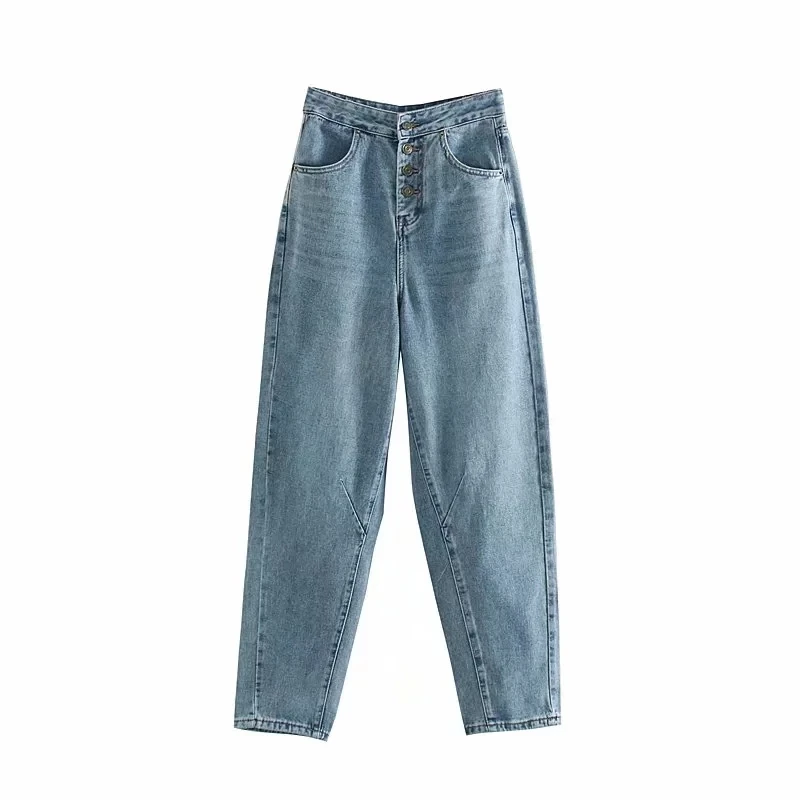 Увядшие в английском стиле винтажные однобортные свободные джинсы для мамы женские джинсы с высокой талией джинсы для женщин в стиле бойфренд размера плюс