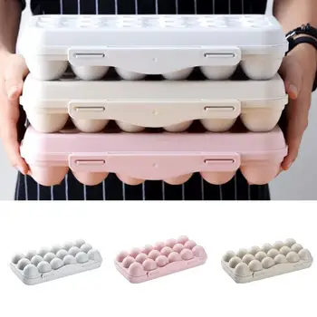 

Plastic Egg Storage Box With Cover Compartment Refrigerator Fresh Storage Grid 12 Storage Grid 18 Container Tray Egg / Box