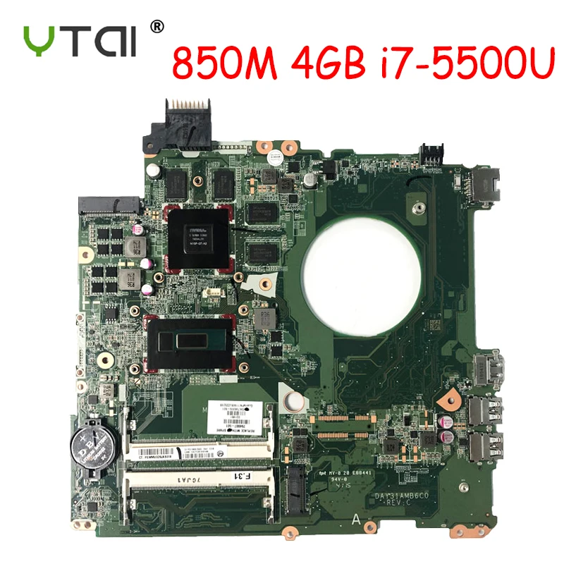 

DAY31AMB6C0 For HP 15T-K200 15-k Laptop Motherboard 794987-501 794987-601 794987-001 i7-5500u GT850M 4GB 100% tested intact