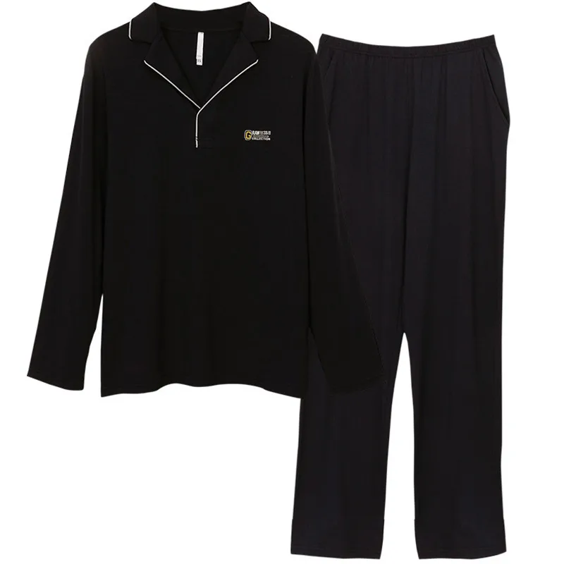 Aolamegs Men Pajamas Set Cute Solid Color Sleepwear Cotton Soft Turn-down College Style Advanced Casual Male Homewear Autumn Aolamegs Men Pajamas Set Cute Solid Color Sleepwear Cotton Soft Turn-down College Style Advanced Casual Male Homewear Autumn