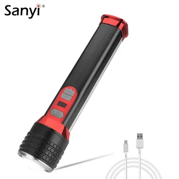 

7 Modes P50 LED Flashlight Zoomable Focus Torch Side COB Working Light USB Rechargeable 18650 Camping Light Mobile Power Bank