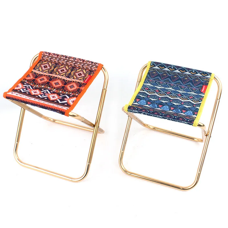 

Outdoor Small Folding Stool 7075 Aluminium Alloy Adult Mini Portable Barbecue Fishing Chair Train Stool Camp Chair