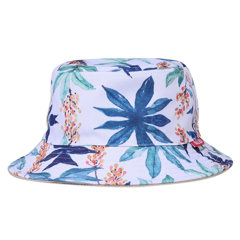 Панама унисекс, двусторонняя Рыбацкая шляпа с цветочным принтом, уличная рыболовная охотничья кепка, шляпа от солнца, упаковываемая Солнцезащитная шапка для раковины
