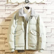 Новинка, зимний мужской пуховик с капюшоном на белом утином пуху, британский тонкий короткий пуховик, теплая хлопковая куртка