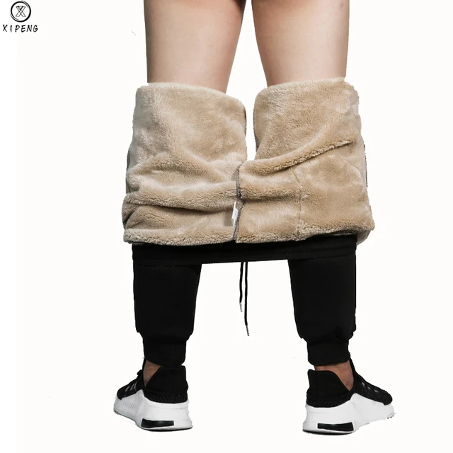 US $17.20 Sport Pants Men Winter Cashmere Velvet Thicken Pant Man Warm Trousers Mens Sweatpants Brand Clothin
