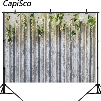 

Capisco photography backdrop rustic wedding flower wood wall photocall background vinyl photo shoot studio prop decor