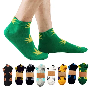 

1 Pair Maple Leaf Cotton Boat Socks Fashion Hemp Leaves Skateboard Sports Printed Trend Street Women Sock For Korean Men So N4E0
