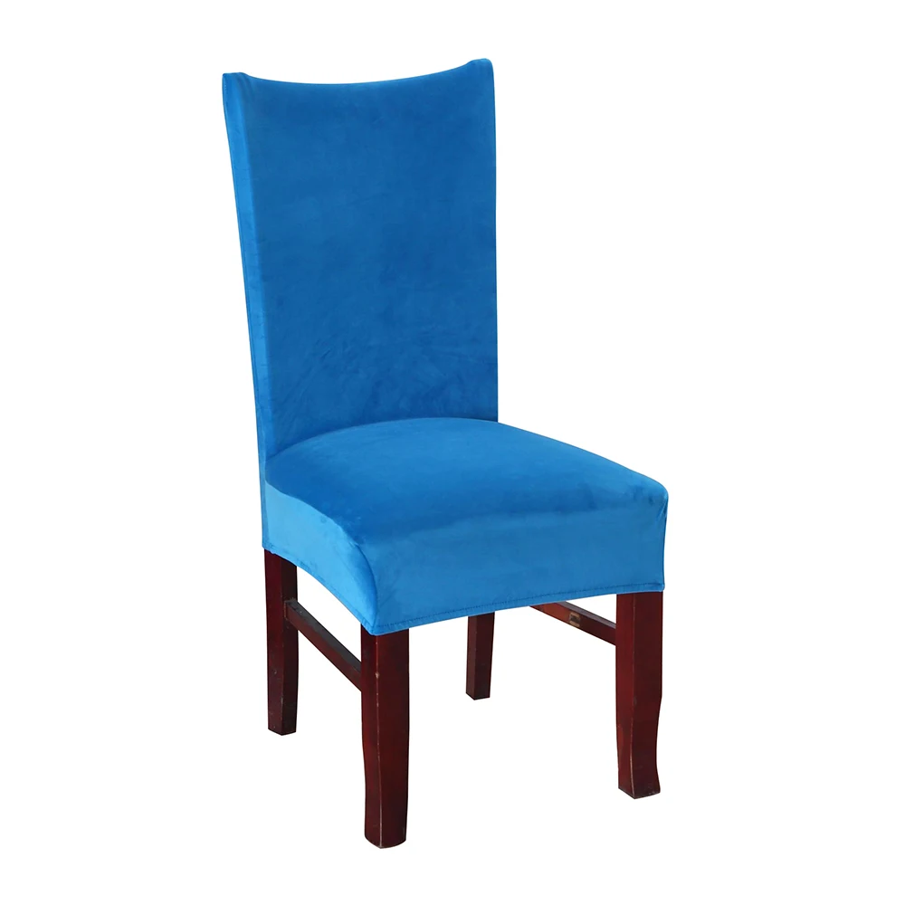 sea blue Чехол для обеденного стула из спандекса и бархата, пылезащитный стрейч-чехол для свадебного банкета, отеля, домашнего декора, чехол funda para silla - Цвет: sea blue