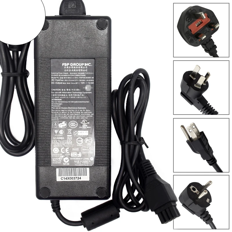 

Genuine FSP150-AHAN1-3K fsp Adapter 12V 12.5A 150W Power Supply AC Adapter Charger 8 holes