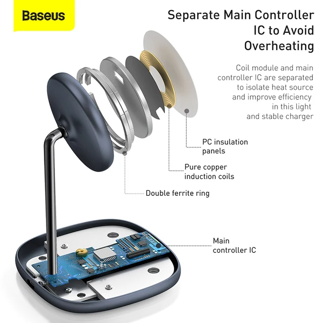 Baseus Magnetic Desktop Bracket Wireless Charger For iPhone 12 Series Desktop Holder Stand Phone Holder 10W Wireless Charger 5