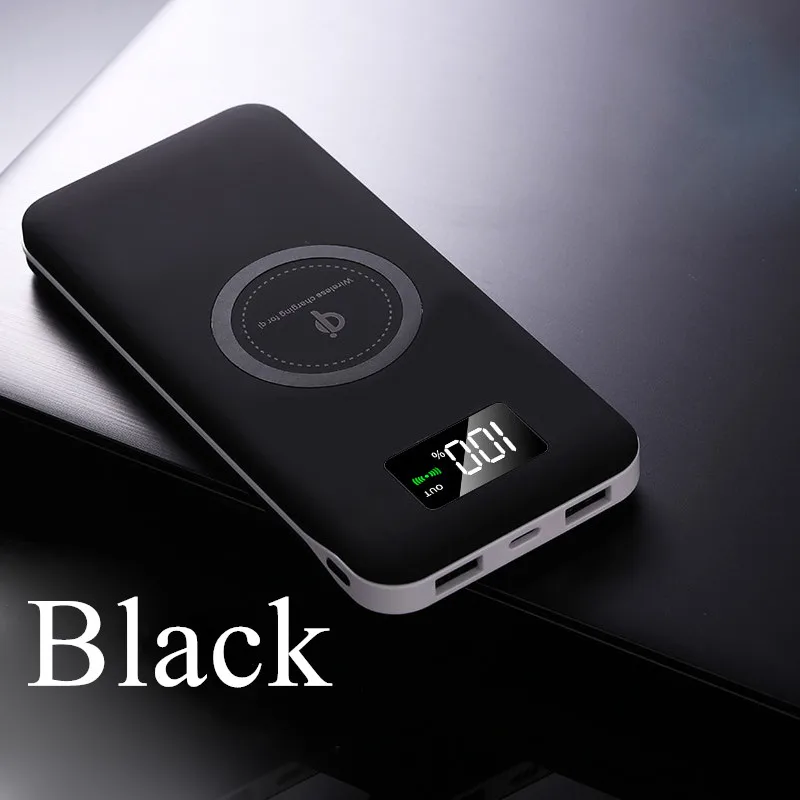 Soodoo qi Беспроводное зарядное устройство 2 usb 10000 мАч Внешняя батарея быстрая