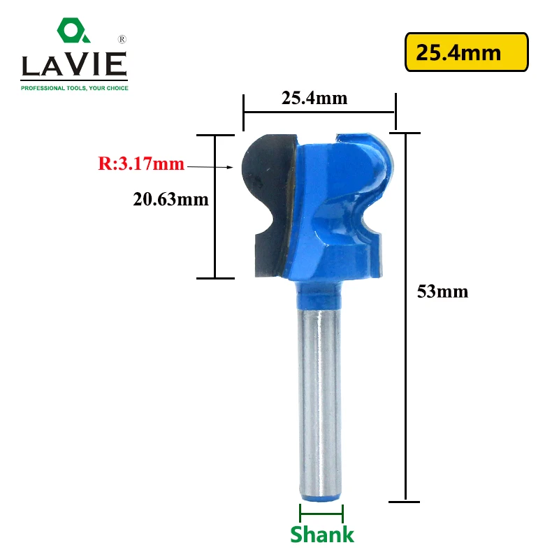 LAVIE 6 мм 1/" хвостовик 6,35 мм двойной палец фрезы для древесины фрезерный резак промышленного класса для обработки дерева MC01160