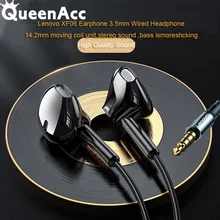 QueenAcc Lenovo XF06 3.5mm Wired Headphones In-Ear Headset Stereo Music Earphone Earbuds In-line Control with Microphone