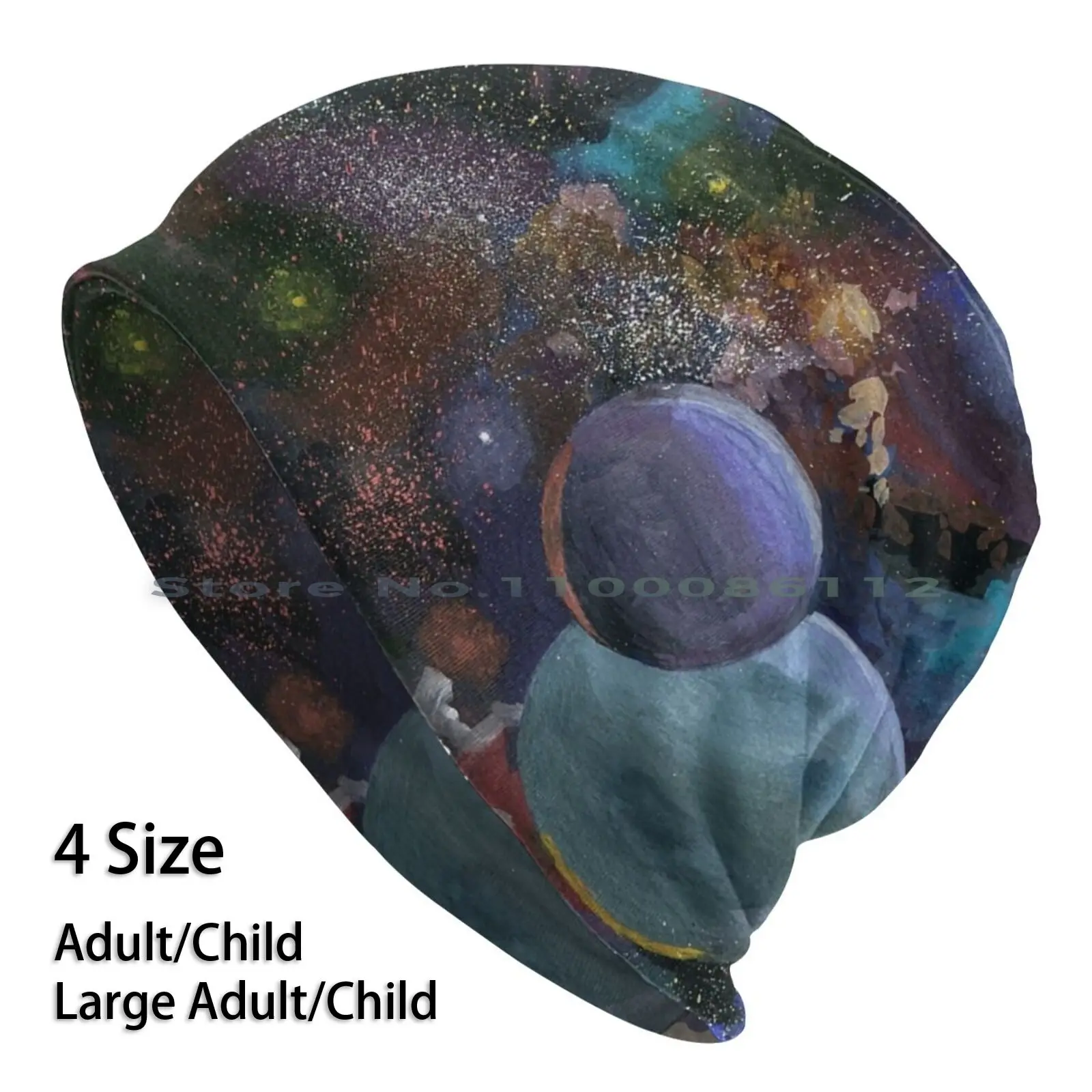 

Space Beanies Knit Hat Gouache Planet Star Galaxy Light Nebula Universe Brimless Knitted Hat Skullcap Gift Casual Creative