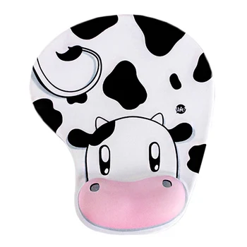 

For Laptop Accessories Macbook Memory Foam Comfort Pad Anti-Slip Cute Cow Silicone Mouse Pad Mat With Gel Wrist Support