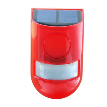 

6 LED Solar Lamp Red Waterproof Sensor Warning Alarm Sound Energy Saving Light Lamp Garden Farms Factory Warehouses Light Supply