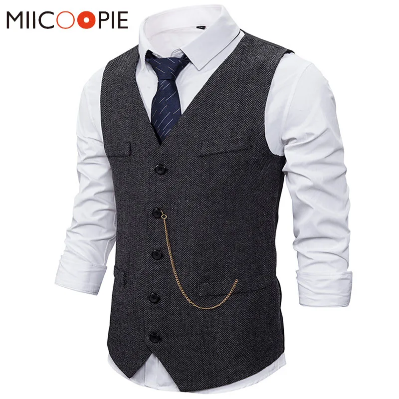 Mens Formal Chaleco de traje de 2020 nuevo Casual de Color sólido negocio de chaleco traje de hombre chaleco para padrinos de boda