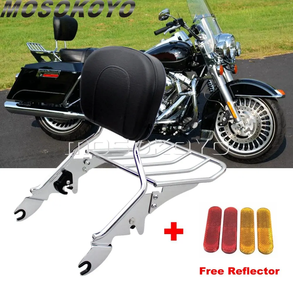 

Motorcycle Luggage Rack Rear Passenger Sissy Bar Detachable Backrest for Harley Road King Custom Touring Chopper Dresser Cruiser
