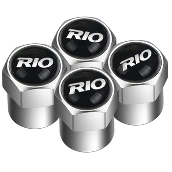 

4Pcs Silver Metal Car Wheel Tire Air Valve Caps Stem Cover with Color Brand Logo for KIA RIO k2 k5 flip