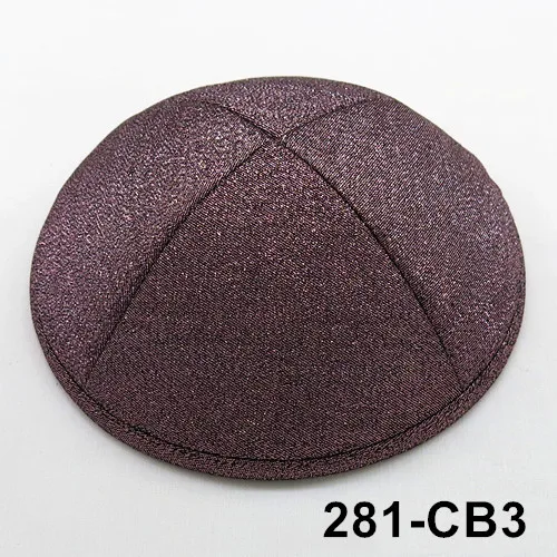 Люрекс Ткань 19 см Kipa Appaerl аксессуары Головные уборы шапка Skullie beanie Kippah еврейская Yarmullka - Цвет: 281CB3
