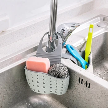 

Kitchen shelf drain basket Household Storage Basket Rag Storage Organizer Creative Multifunctional Sink Plastic Drain Rack