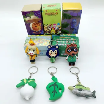 

6pcs/set New style Animal Key Chain Animal crossing tom nook jingjiang Isabel Animal's Friends Club Bracelet Charm