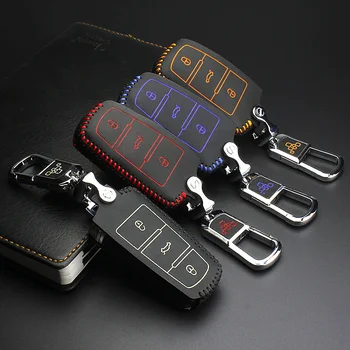 

car key cover for volkswagen magotan b5 b6 b7 passat CC 2016 2010 2008 leather leather key case car key vw magotan 2a-dz6