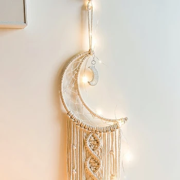 Hand-Made Dream Netto Vijfpuntige Ster Maan Met Verlichting Party Home Muur Opknoping Kamer Decoratie Verjaardagscadeau Hand-Made Dream Netto Vijfpuntige Ster Maan Met Verlichting Party Home Muur Opknoping Kamer Decoratie Verjaardagscadeau