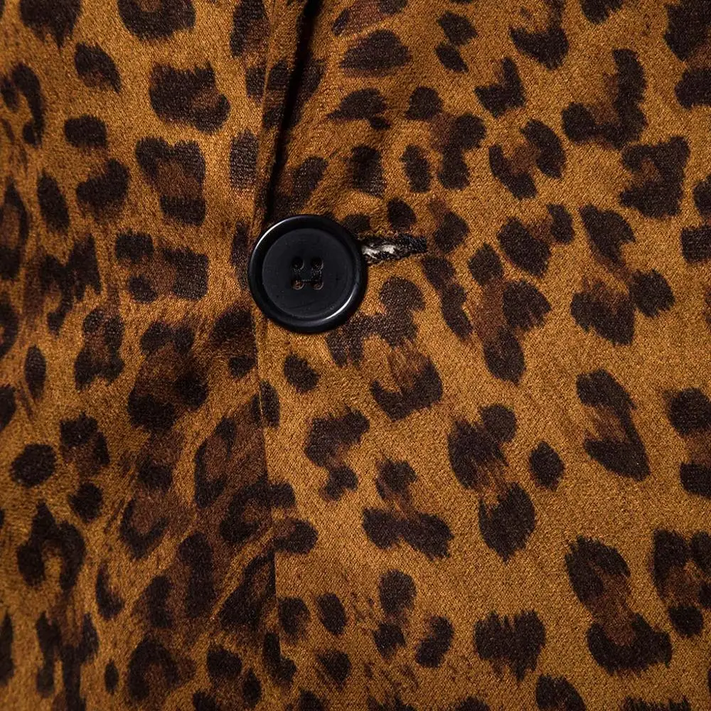 Korean Style Fashion Charm Men's Casual Fit Slim Suit One Button Business Coat Jacket Leopard Blouse Korean Style Fashion Charm Men's Casual Fit Slim Suit One Button Business Coat Jacket Leopard Blouse