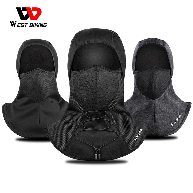 WEST BIKING Cycling Cap Fleece Thermal Keep Warm Winter Bike Bandanas Hat Bicycle Face Mask Nylon Headgear Hooded Scarf Hats | Спорт и