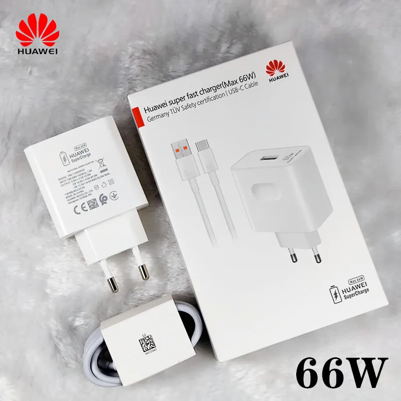 usb quick charge HUAWEI P50 Pro Charger 66W EU Fast charge adapter Travel SuperCharge USB 6A Type C Cable For Mate 40pro+P50 Pro usb c 65w