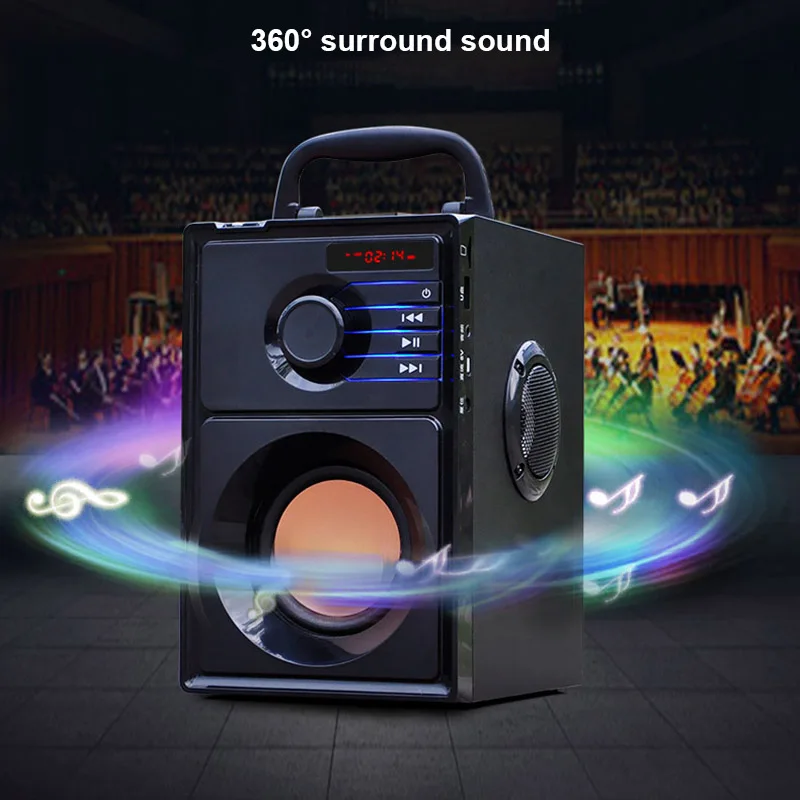

Mini Wireless Bluetooth Speaker Wooden Subwoofer Mp3 Play FM Radio Computer Portable OUJ99